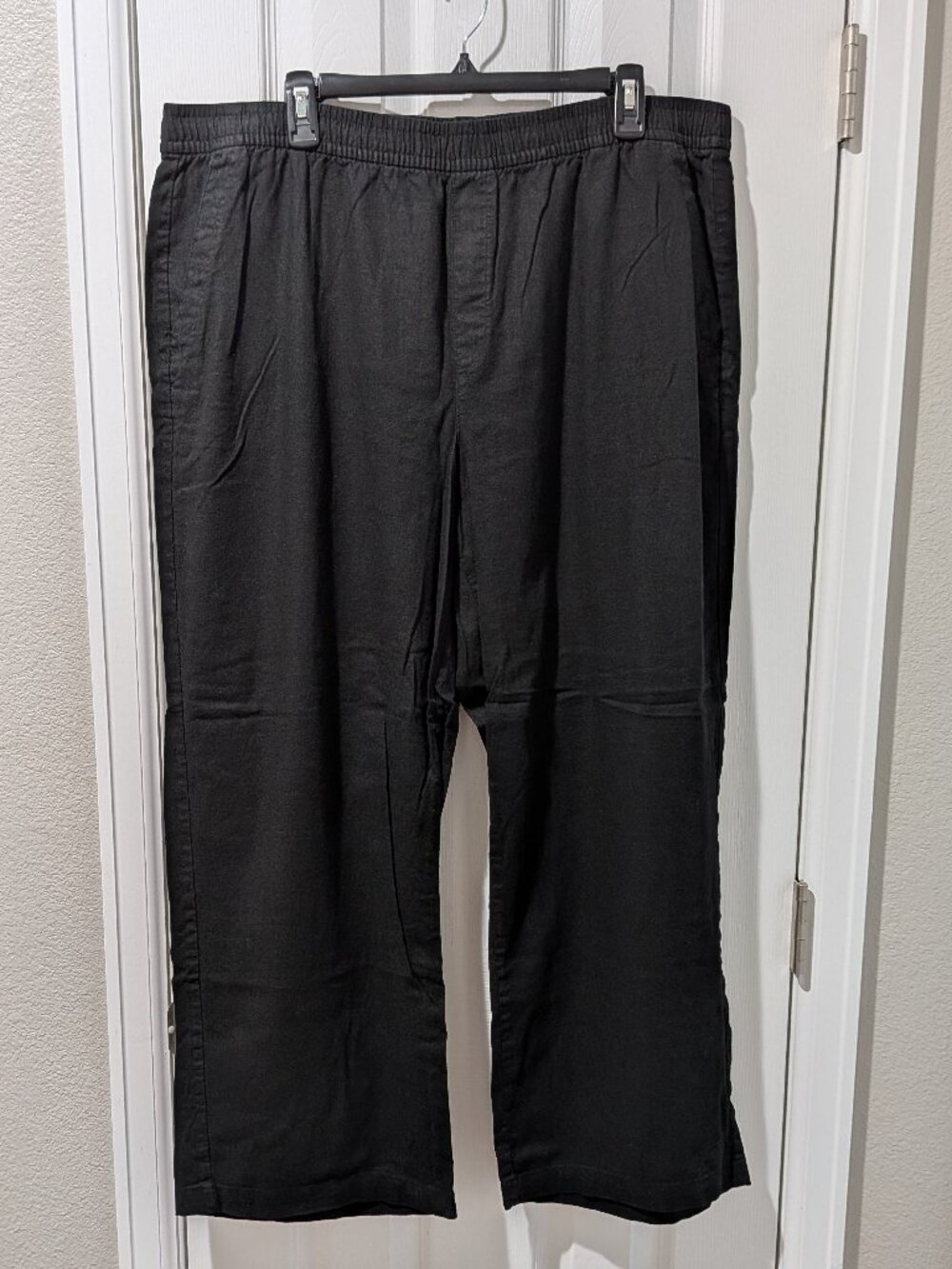 Black Linen High Rise Wide Leg Pants